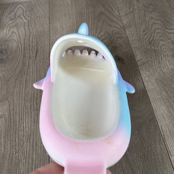 Shark Cloud Slides Blue White Adult Pool Slippers Unisex Size 10 - Picture 14 of 15